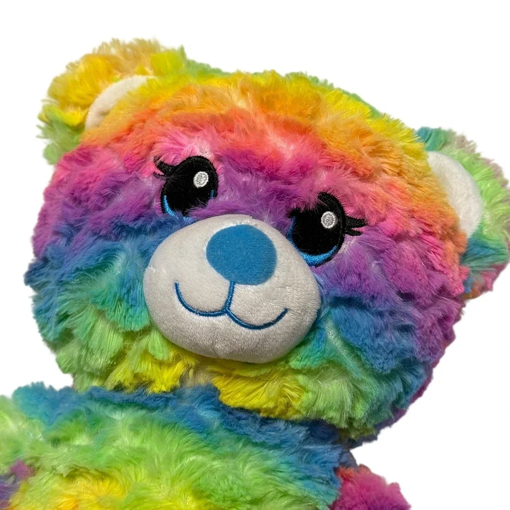 Build-A-Bear Workshop Rainbow Tie-Dye Plush Teddy Bear with Sequin Tutu 16